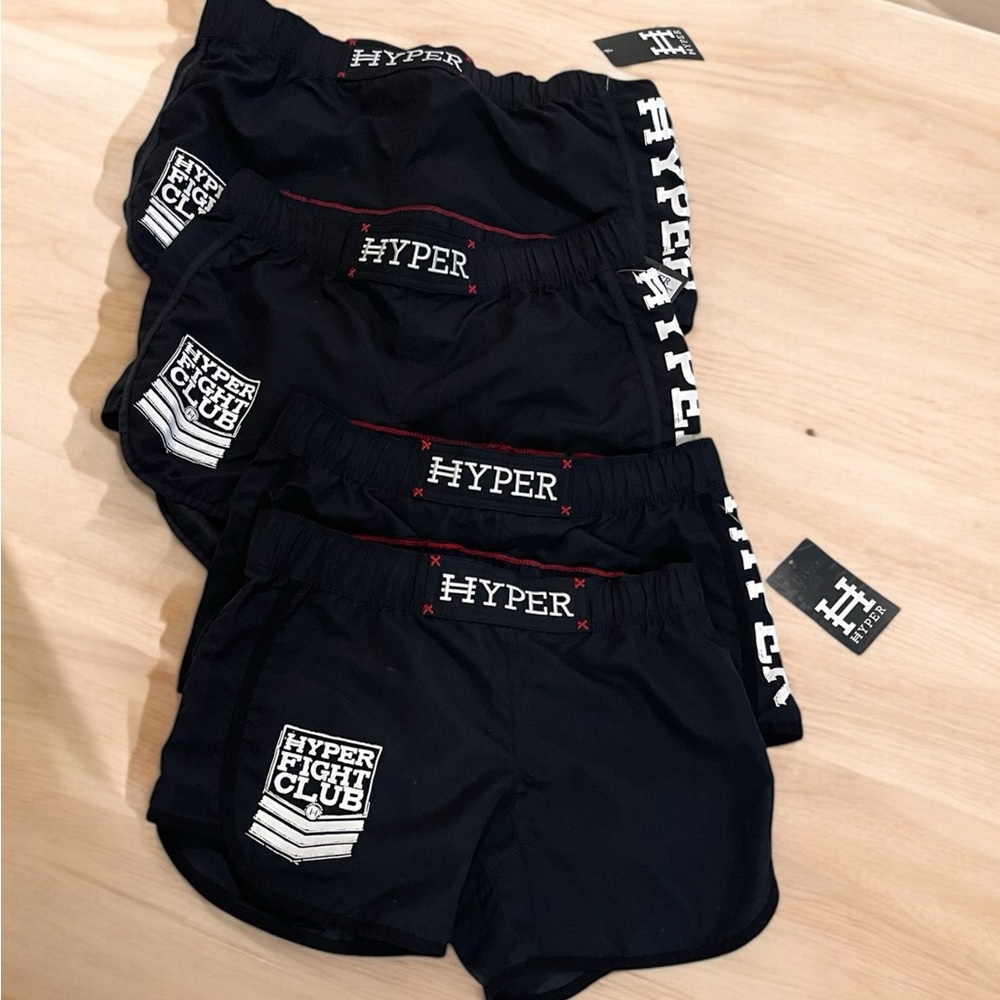 Hyper Fight Club Black Athletic Shorts with Red stitched Elastic Waistband